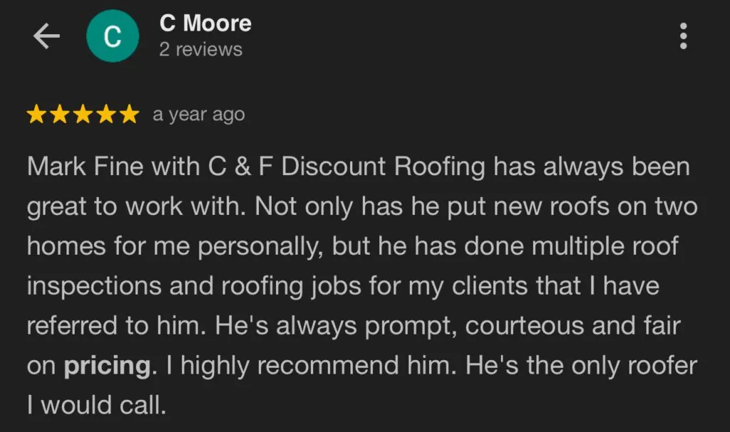 C&F Discount Roofing Krum Texas Google Reviews